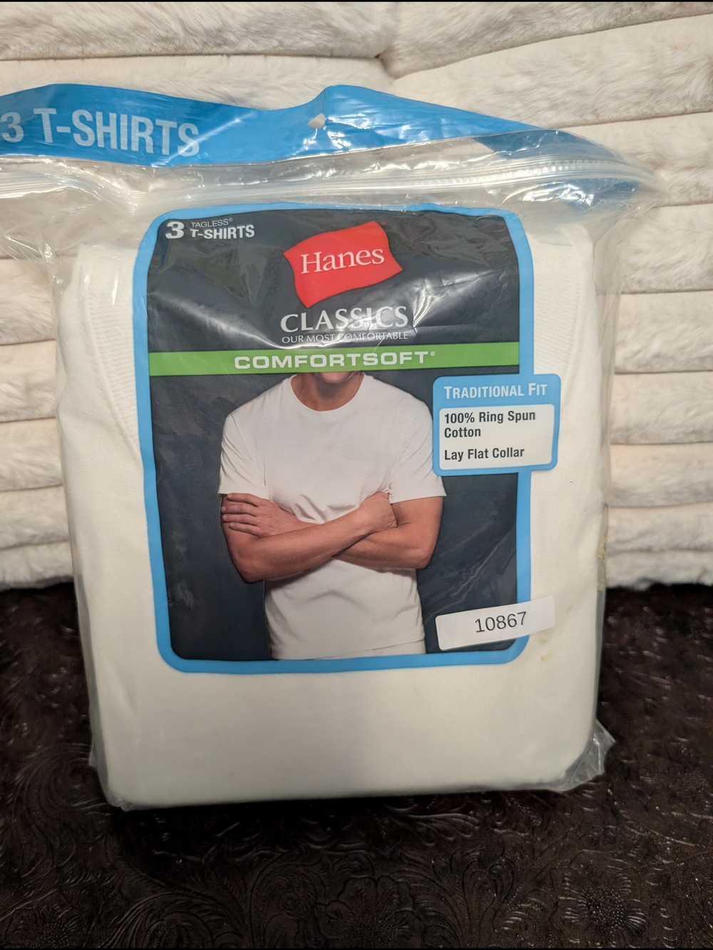 Hanes Classics ComfortSoft White Crew Neck T-Shirts - 3 Pack